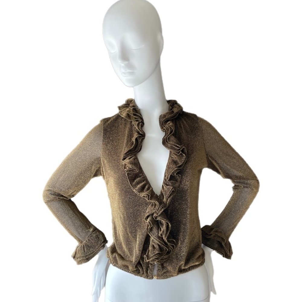 GUCCI TOM FORD 2000 vintage runway ruffle blouse